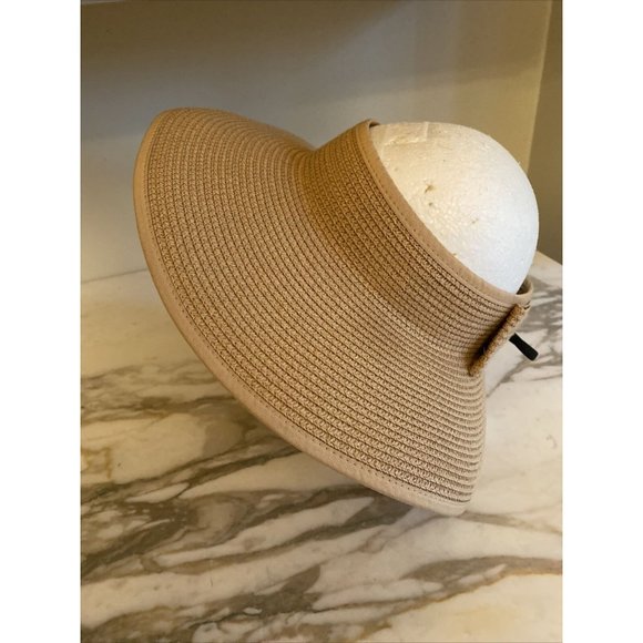 NWT LOFT Natural Sun Visor Hat Adjustable Open Top - Picture 2 of 8
